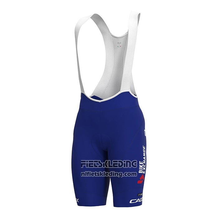 2022 Fietskleding Bike Exchange Blauw Wit Korte Mouwen en Koersbroek